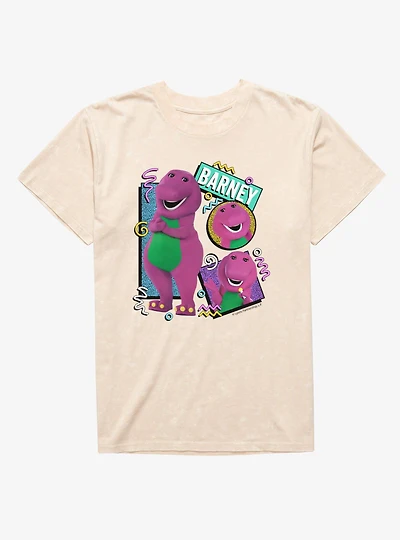 Barney 90s Squiggles Collage Mineral Wash T-Shirt