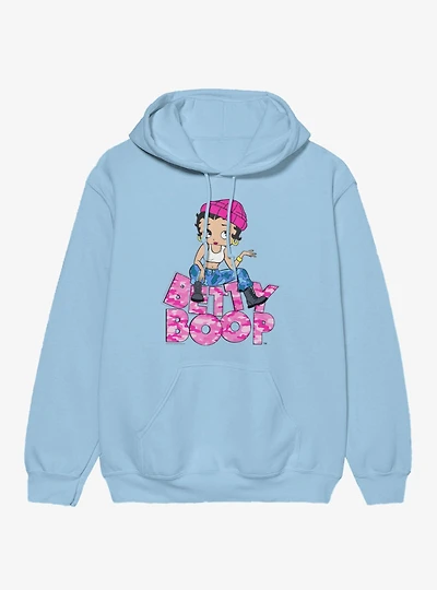 Betty Boop Pink Camo And Boots Hoodie