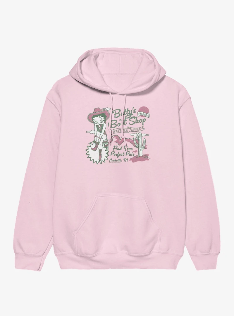 Betty Boop Betty's Boot Shop Western Style Hoodie