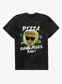 Disney Pixar Toy Story 5 Pizza With Sunglasses Baby Splatter Mineral Wash T-Shirt