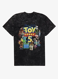 Disney Pixar Toy Story 5 Group Poster Mineral Wash T-Shirt