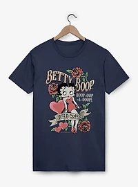 Betty Boop Wild Child Roses And Heart Tattoo T-Shirt