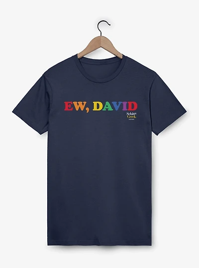 Schitt's Creek Ew David Rainbow Text T-Shirt