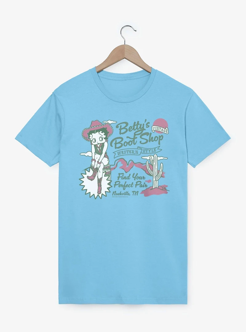 Betty Boop Betty's Boot Shop Western Style T-Shirt