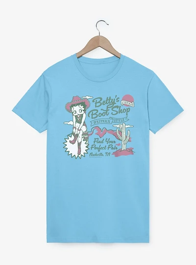 Betty Boop Betty's Boot Shop Western Style T-Shirt