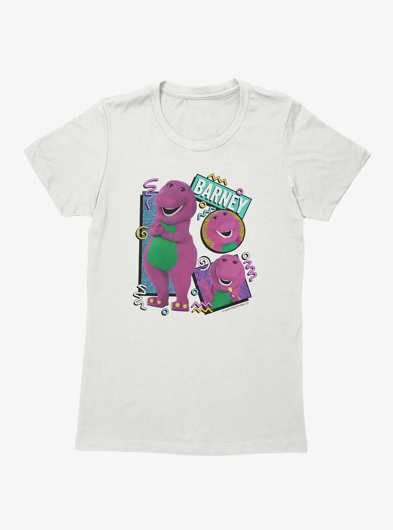 Barney 90s Squiggles Collage Womens T-Shirt