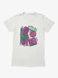 Barney 90s Squiggles Collage Womens T-Shirt