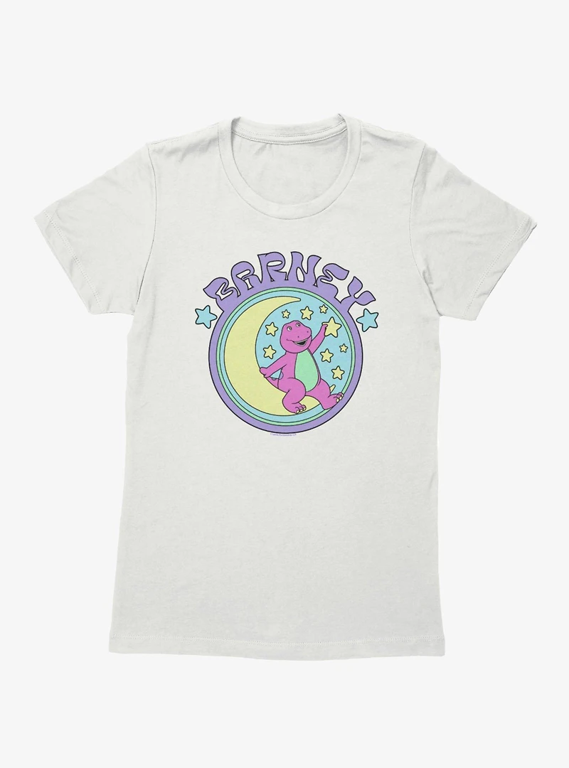 Barney Stars And Moon Circle Womens T-Shirt