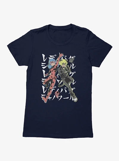 Miraculous Ladybug Team Up Jump Womens T-Shirt