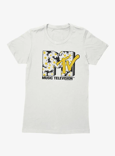 MTV Daisy Flower Fill Logo Womens T-Shirt