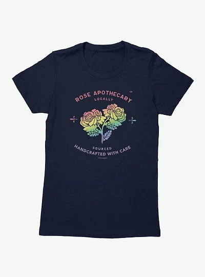 Schitt's Creek Rose Apothecary Handcrafted Rainbow Logo Womens T-Shirt