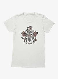 Betty Boop Los Angeles Motorcycle Roses Womens T-Shirt