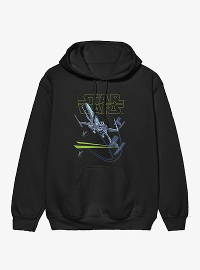 Star Wars X-Wing Chase Blue Green Logo Hoodie