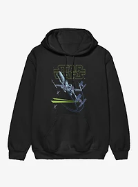 Star Wars X-Wing Chase Blue Green Logo Hoodie