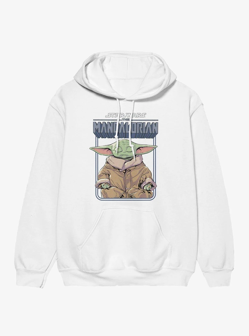 Star Wars The Mandalorian Grogu Meditating Logo Hoodie