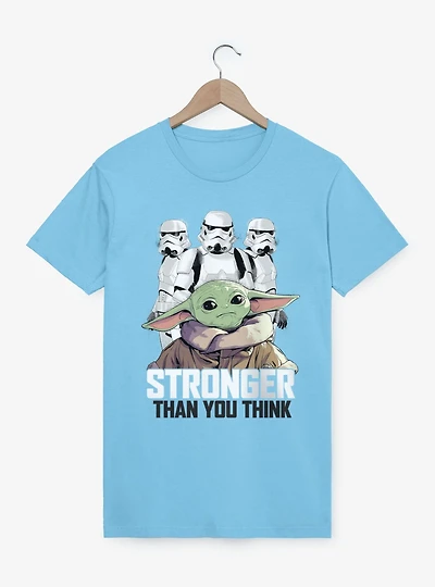 Star Wars The Mandalorian Stronger Than Grogu And Stormtroopers T-Shirt