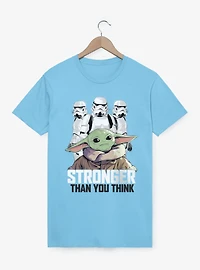 Star Wars The Mandalorian Stronger Than Grogu And Stormtroopers T-Shirt