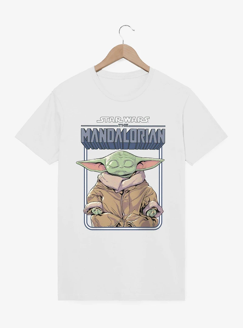 Star Wars The Mandalorian Grogu Meditating Logo T-Shirt