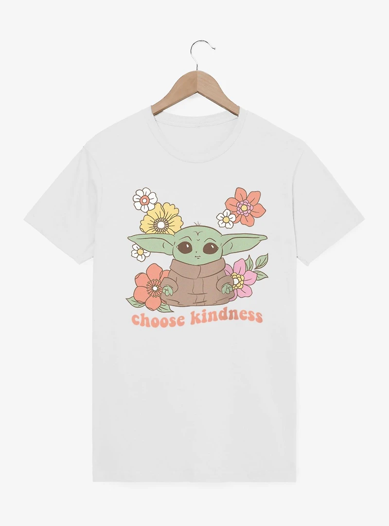 Star Wars The Mandalorian Grogu Choose Kindness Flowers T-Shirt