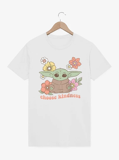 Star Wars The Mandalorian Grogu Choose Kindness Flowers T-Shirt