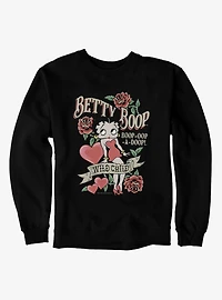 Betty Boop Wild Child Roses And Heart Tattoo Sweatshirt