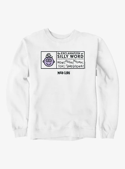 Mad Libs Silly Word Exclamation Box Sweatshirt