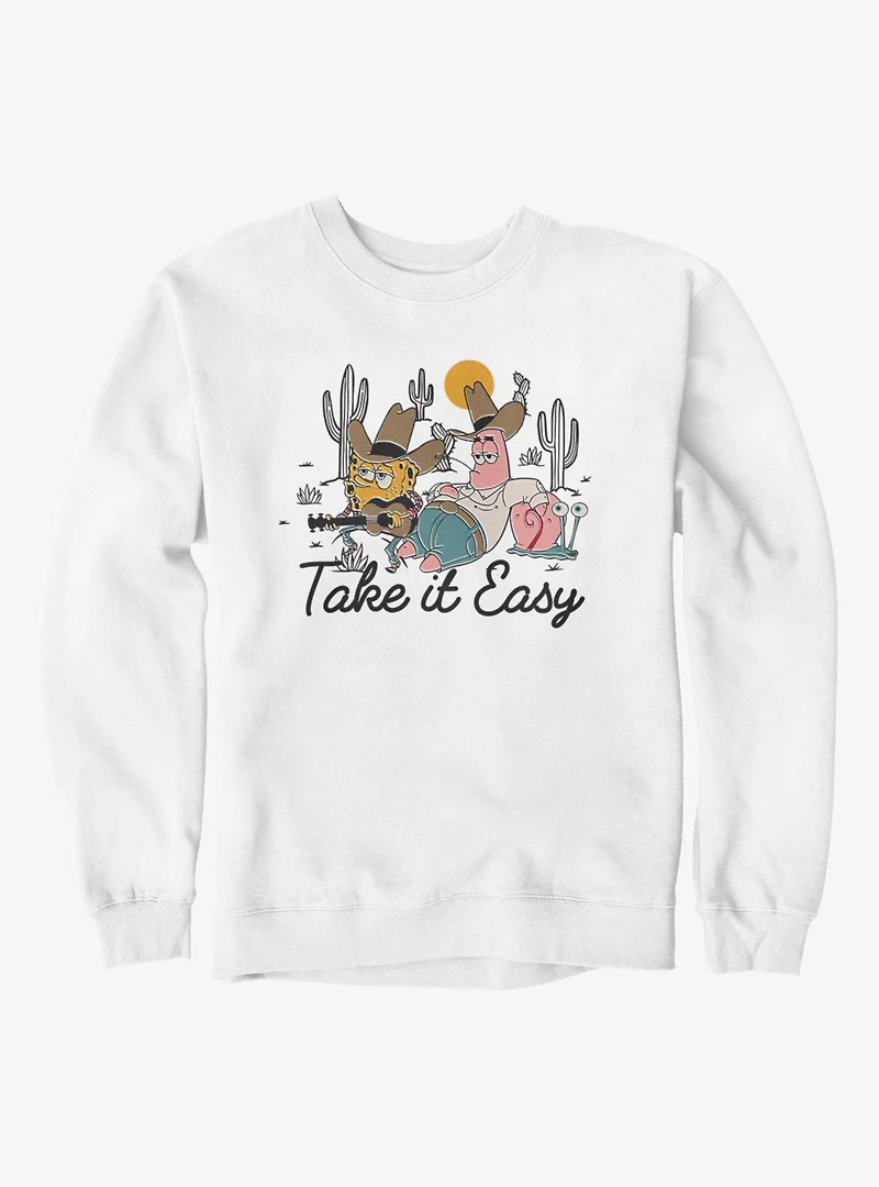 SpongeBob SquarePants & Patrick Take It Easy Cowboy Tunes Sweatshirt