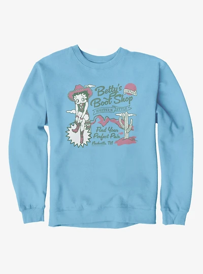Betty Boop Betty's Boot Shop Western Style Sweatshirt