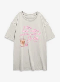 Legally Blonde Elle Iced Coffee & The Month Of July Womens Oversized T-Shirt