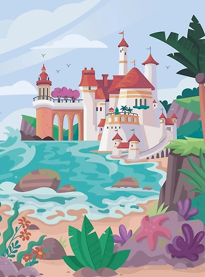 Disney The Little Mermaid Ariel Castle Blue Peel & Stick Mural