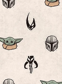 Star Wars The Mandalorian and Grogu Cream Peel & Stick Wallpaper