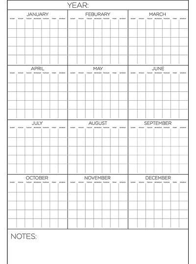 Yearly Calendar