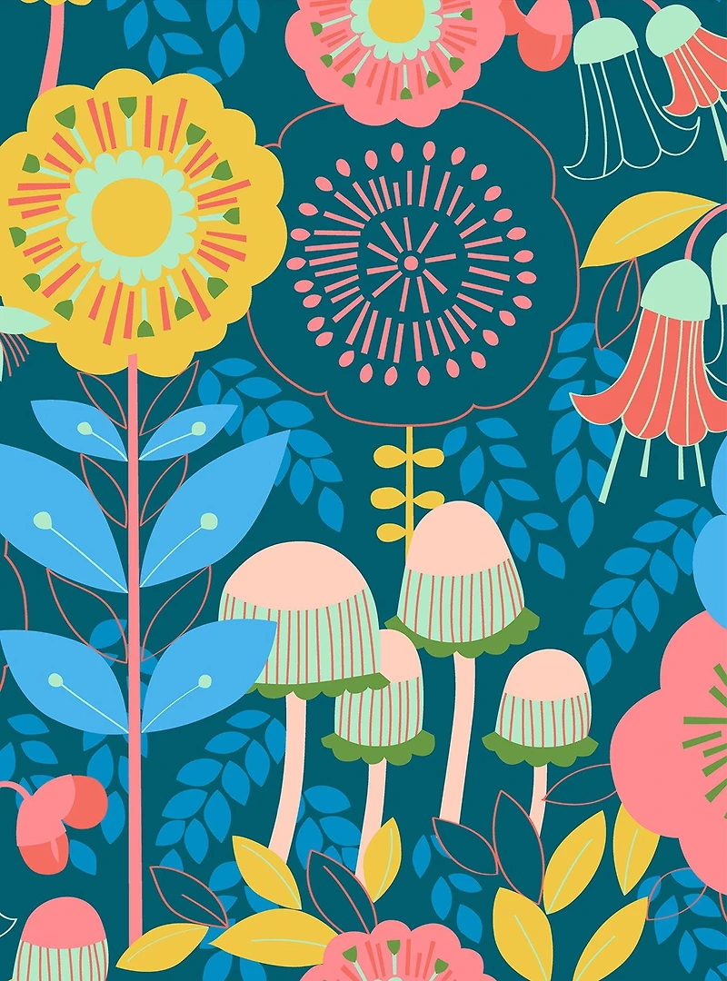 Dream Garden Teal Peel & Stick Wallpaper