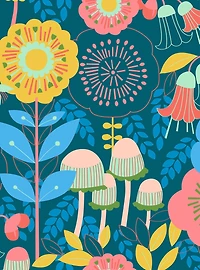 Dream Garden Teal Peel & Stick Wallpaper