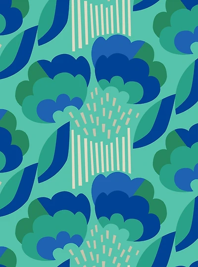 Retro Esme Aqua Peel & Stick Wallpaper
