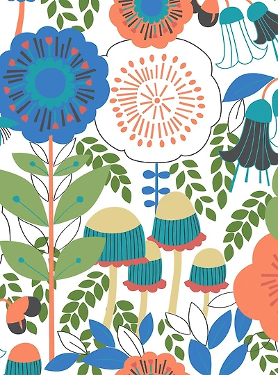 Dream Garden Off White Peel & Stick Wallpaper