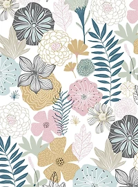 Perennial Blooms Pink Peel & Stick Wallpaper