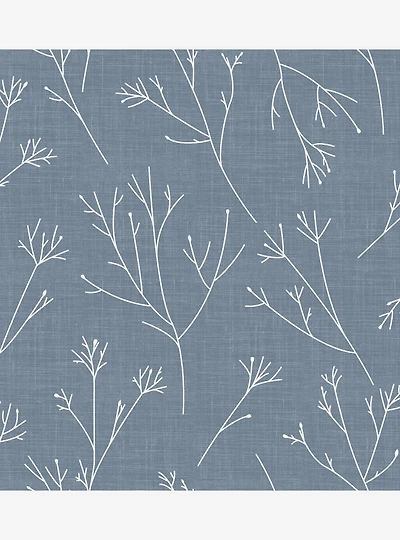 Twigs Blue Peel & Stick Wallpaper
