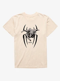Marvel Spider-Man Brand New Day Leap On Logo Grayscale Mineral Wash T-Shirt