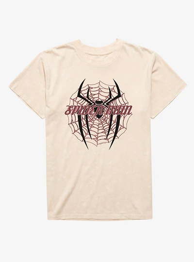 Marvel Spider-Man Brand New Day Red Web Spider Icon Mineral Wash T-Shirt