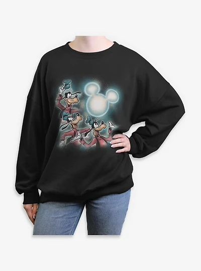 Disney Goofy Mickey Moon Womens Oversized Sweatshirt BoxLunch Exclusive