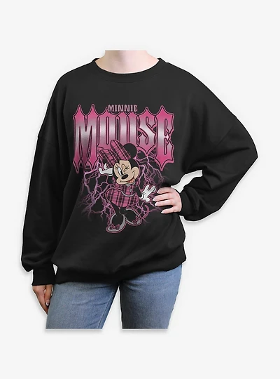 Disney Minnie Mouse Lightning Womens Oversized Sweatshirt BoxLunch Exclusive