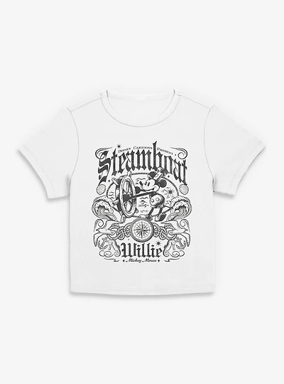 Disney Steamboat Willie Mickey Mouse Womens Baby T-Shirt BoxLunch Exclusive