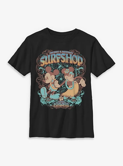 Disney Mickey Mouse & Minnie Surfshop Hawaii Youth T-Shirt BoxLunch Exclusive