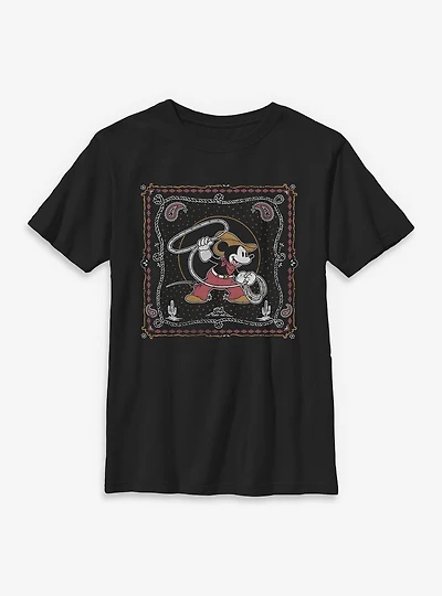 Disney Mickey Mouse Western Cowboy Paisley Youth T-Shirt BoxLunch Exclusive