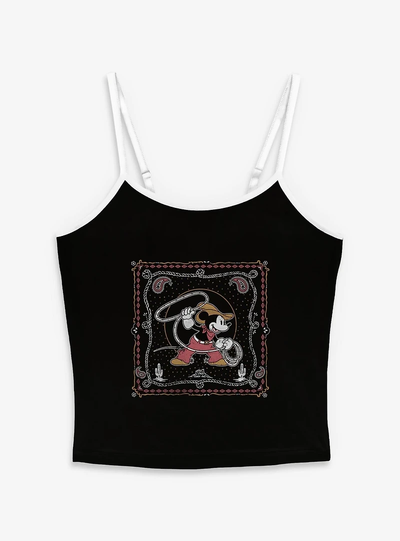 Disney Mickey Mouse Western Cowboy Paisley Womens Cami BoxLunch Exclusive