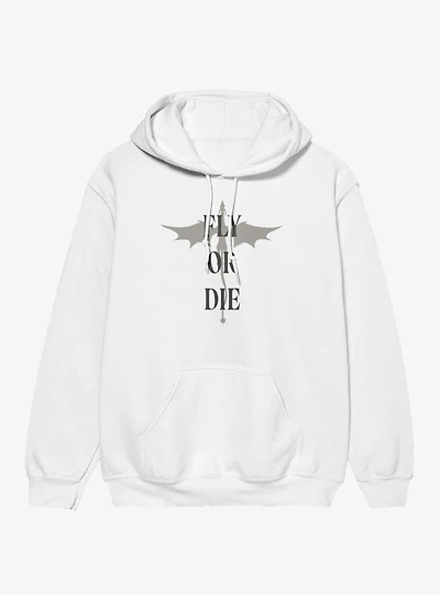Fourth Wing The Empyrean Fly Or Die Minimalist Dragon Hoodie