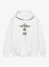 Fourth Wing The Empyrean Fly Or Die Minimalist Dragon Hoodie