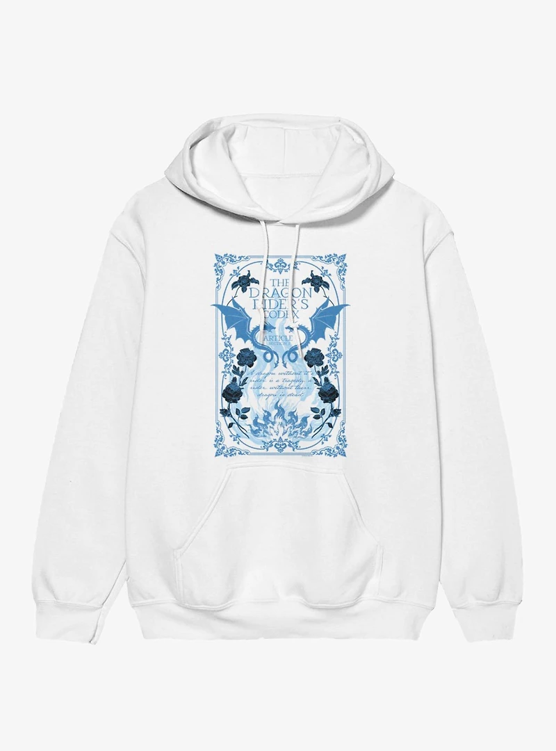 Fourth Wing The Empyrean Dragon Riders Codex Blue Floral Hoodie