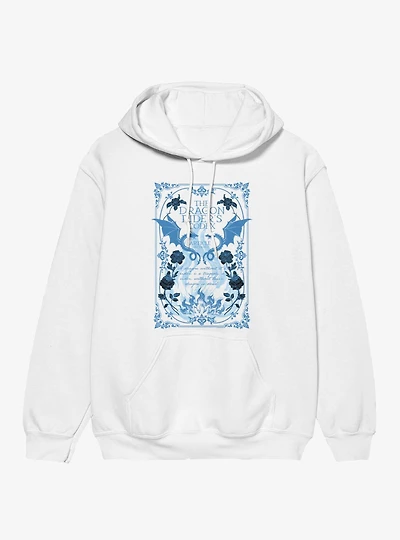 Fourth Wing The Empyrean Dragon Riders Codex Blue Floral Hoodie